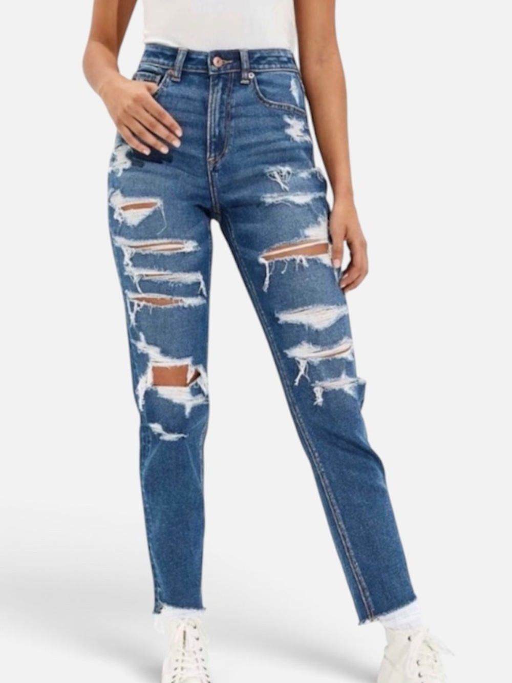 American Eagle Mom Jean Distressed